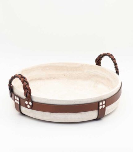 ظرف چرم بافت 35 - سفید